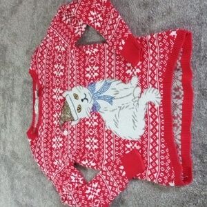 Isabella's Closet Santa cat rhinestone Fair Isle ugly Christmas sweater